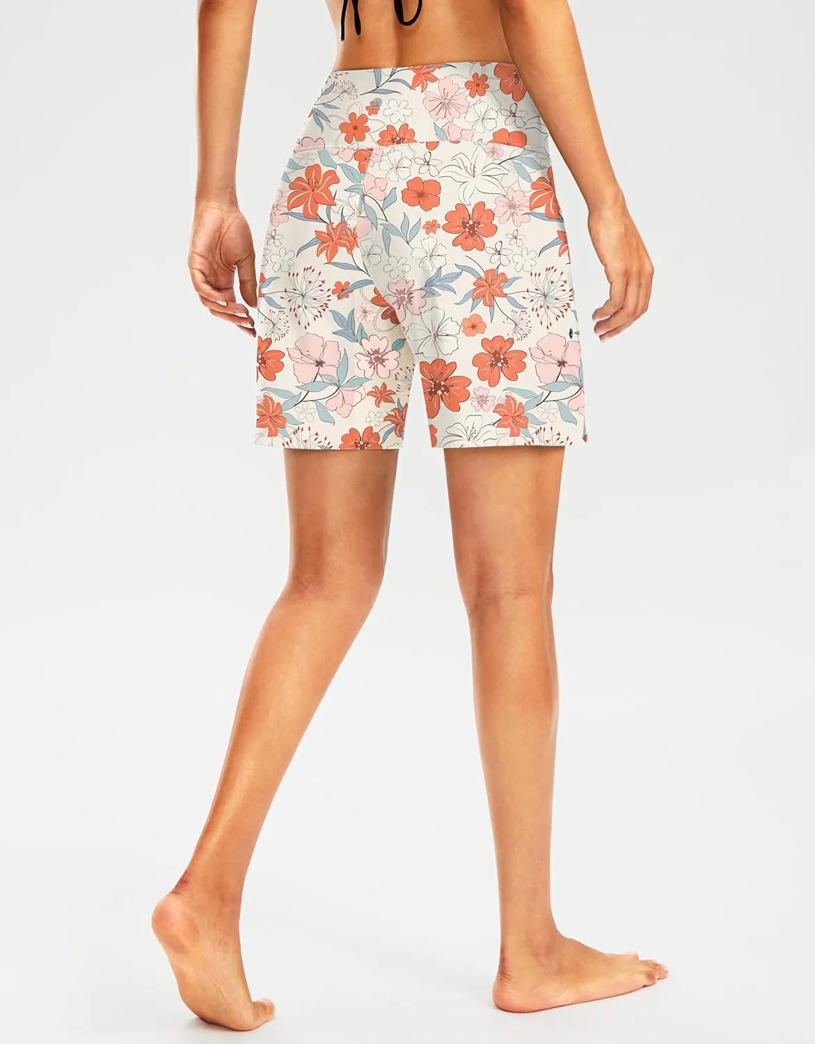 G Gradual Women's 7" Long Swim Board Shorts High Waisted Quick Dry Beach Swimming Shorts for Women with Liner Pockets