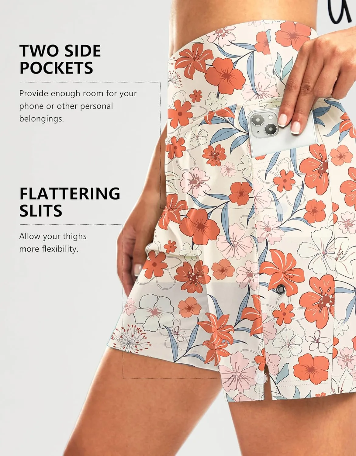 G Gradual Women's 7" Long Swim Board Shorts High Waisted Quick Dry Beach Swimming Shorts for Women with Liner Pockets