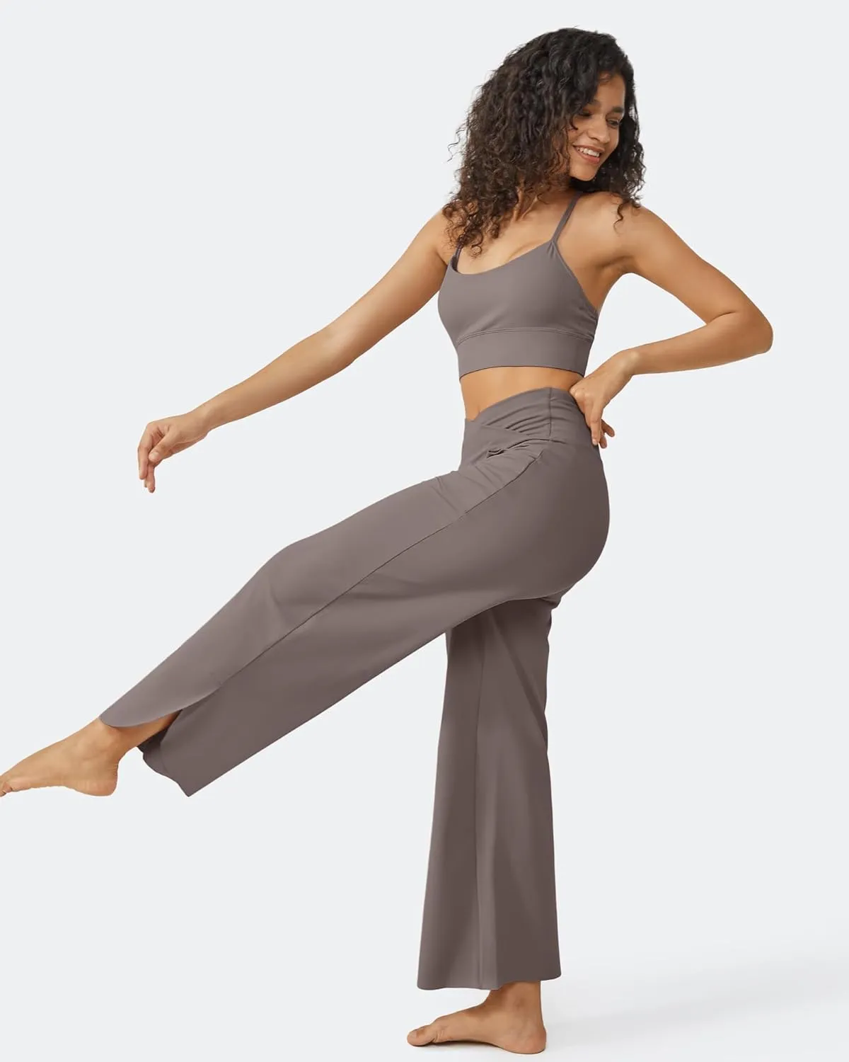 G4Free 25''/27''/29'' Wide Leg Pants for Women Loose Yoga Cross High Waist Dance Palazzo Casual Pants with Pockets