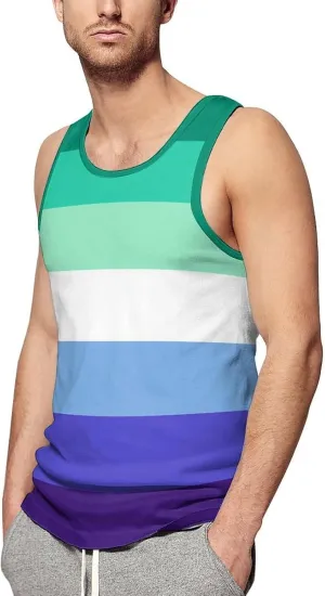 Gay Men Proud Flag Mens Tank Top Undershirt Sleeveless Gym Vest Workout T-Shirts