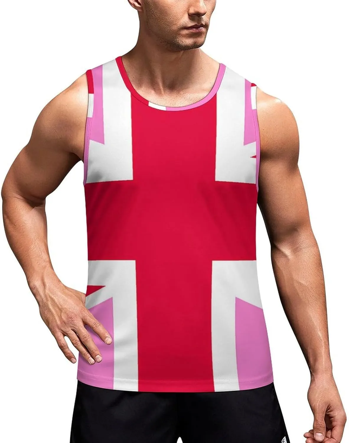 Gay Proud Flag of The United Kingdom Mens Tank Top Undershirt Sleeveless Gym Vest Workout T-Shirts