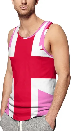 Gay Proud Flag of The United Kingdom Mens Tank Top Undershirt Sleeveless Gym Vest Workout T-Shirts