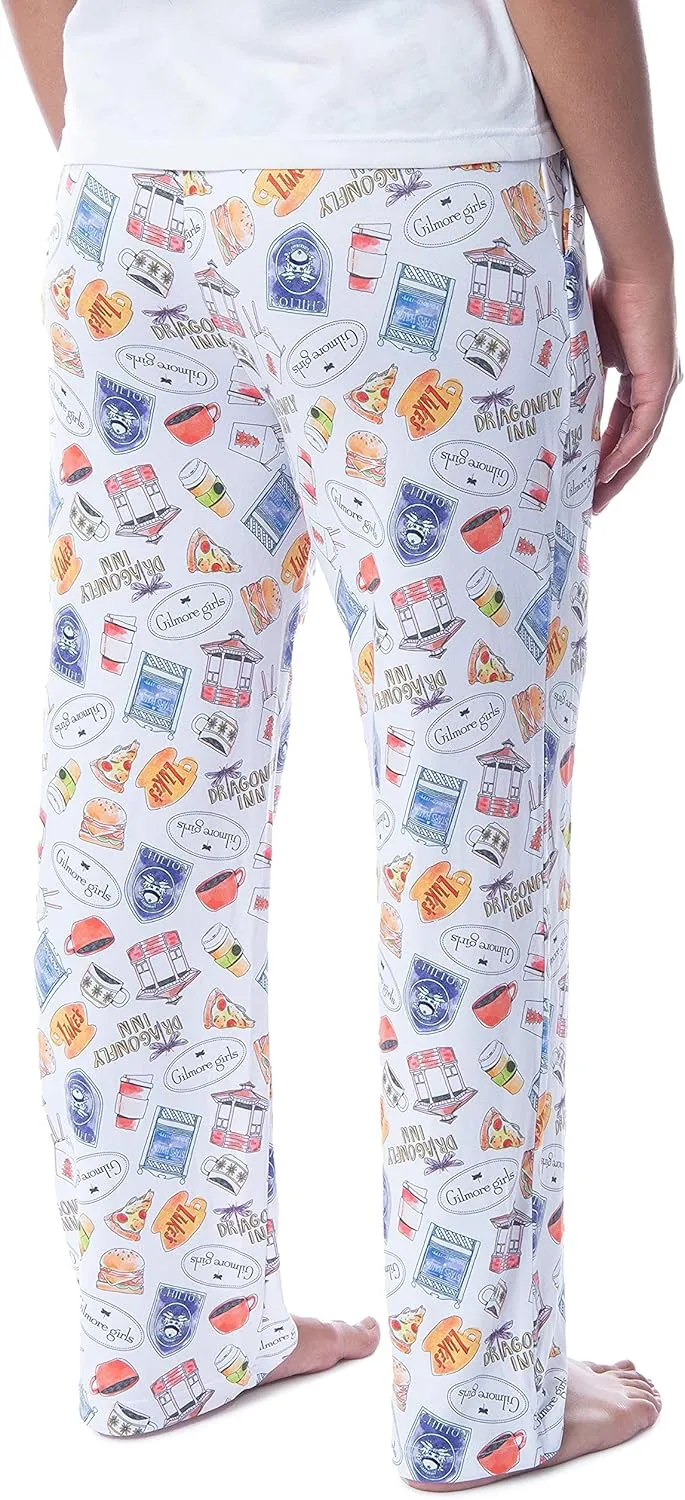 Gilmore Girls Womens' Icons Toss Print Luke's Diner Stars Hollow Pajama Pants