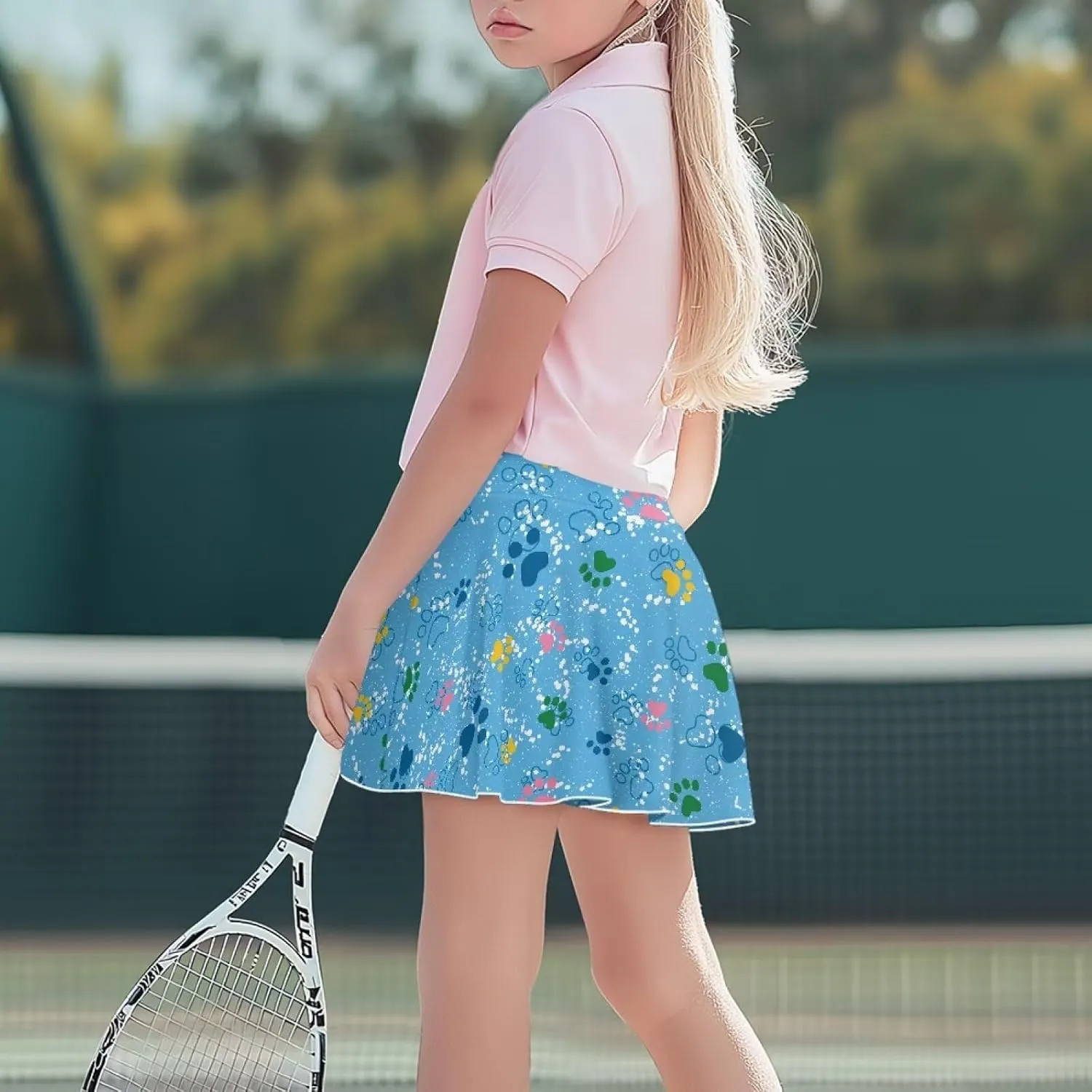 Girls Athletic Tennis Skirt with Pockets Casual Cute High Waisted Skort for Summer 5-14 Years