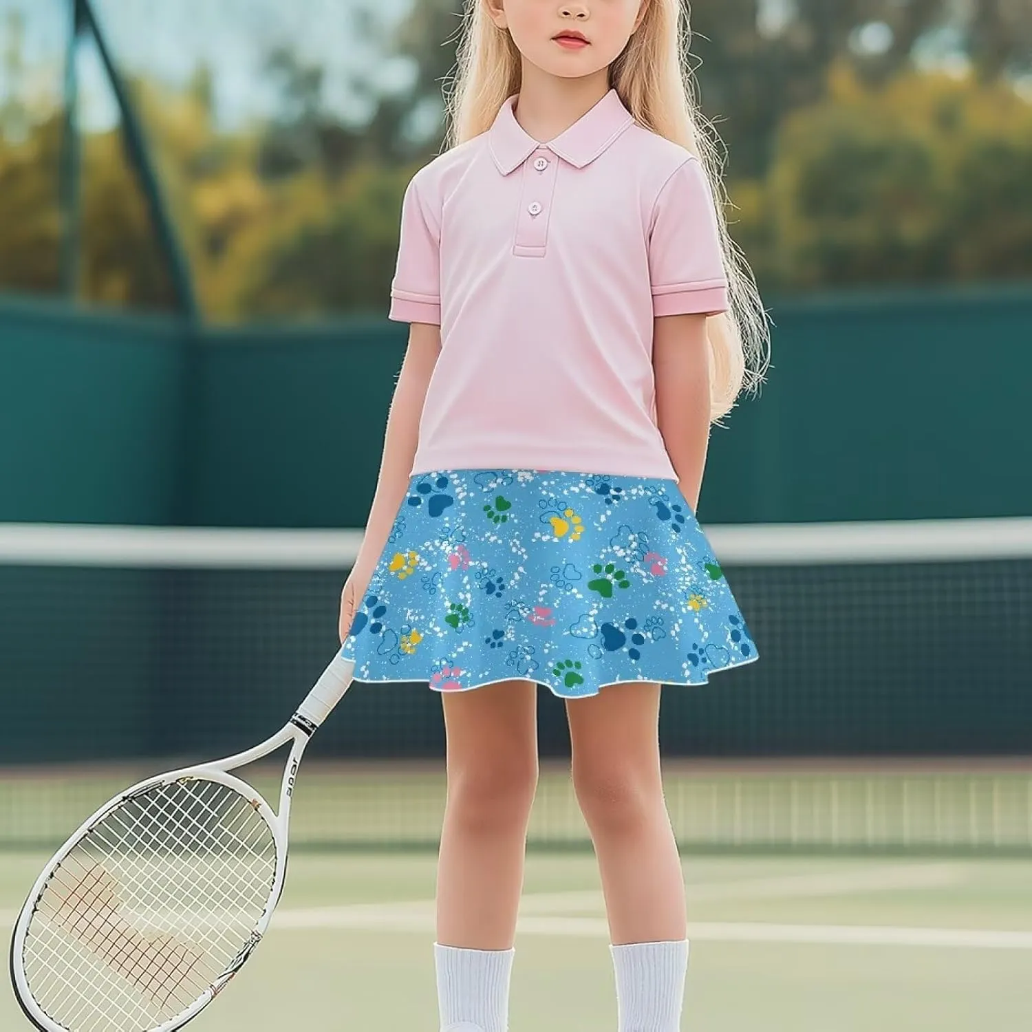 Girls Athletic Tennis Skirt with Pockets Casual Cute High Waisted Skort for Summer 5-14 Years
