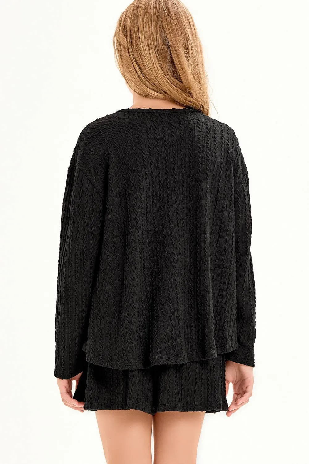 Good Girl - Embossed Knit Top and Skort Set