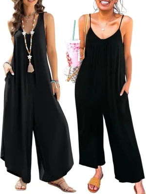 Happy Sailed Womens Two Piece Outfits Summer Jumpsuits Wide Leg Rompers 2025