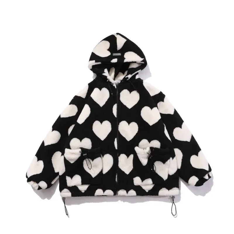 Harajuku Streetwear "Heart" Winter Jacket