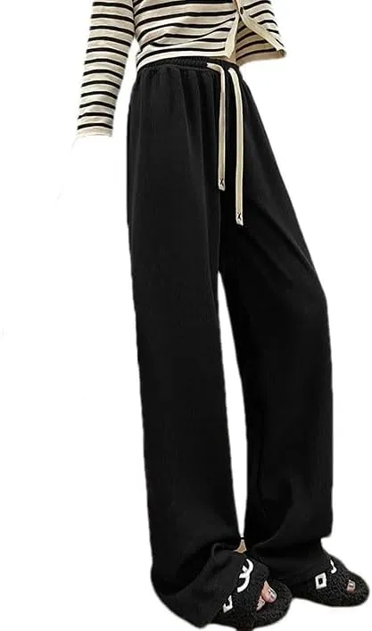 Hgvcfcv Sweater Loose Women's Harem Pants High Waist Casual Thickened Fashion Simple Women's Trousers Winter