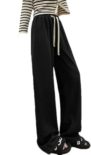 Hgvcfcv Sweater Loose Women's Harem Pants High Waist Casual Thickened Fashion Simple Women's Trousers Winter