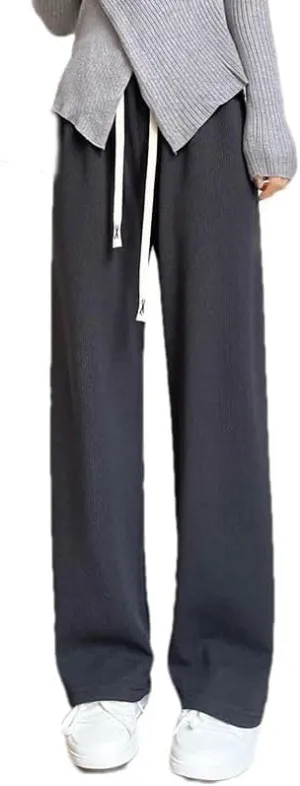 Hgvcfcv Sweater Loose Women's Harem Pants High Waist Casual Thickened Fashion Simple Women's Trousers Winter