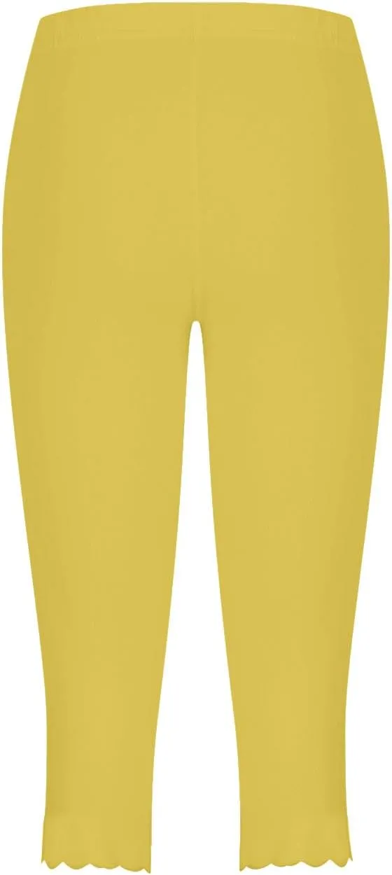 High Waisted Capri Leggings for Women Workout Running Yoga Pants Casual Summer Solid Color Beach Cropped Trousers