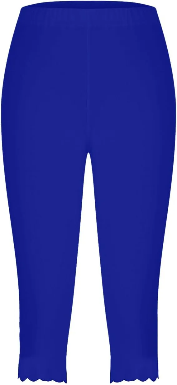 High Waisted Capri Leggings for Women Workout Running Yoga Pants Casual Summer Solid Color Beach Cropped Trousers