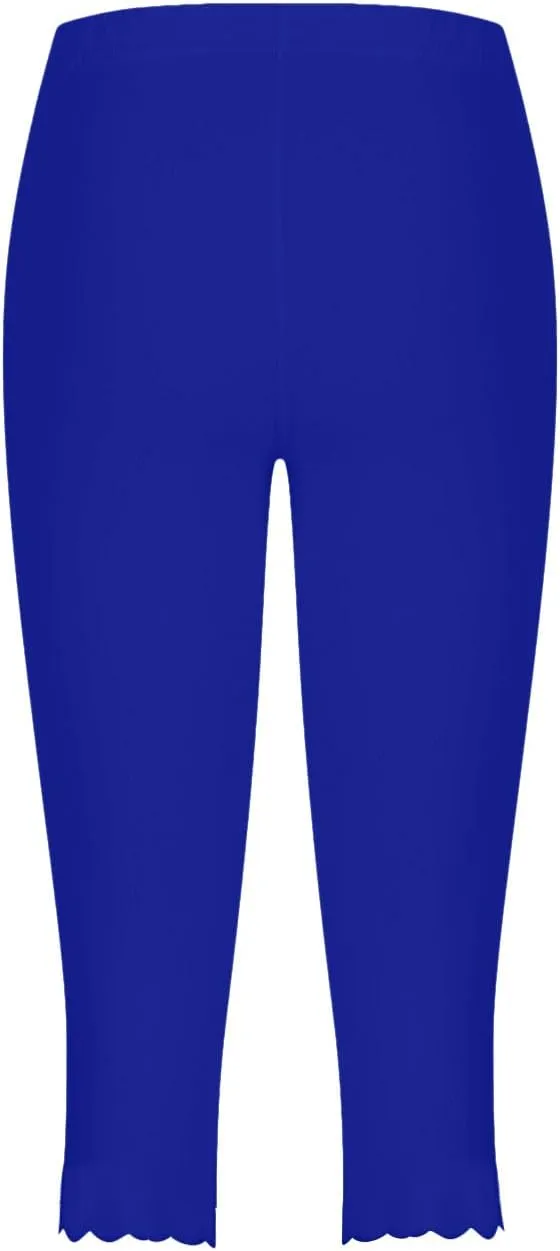High Waisted Capri Leggings for Women Workout Running Yoga Pants Casual Summer Solid Color Beach Cropped Trousers