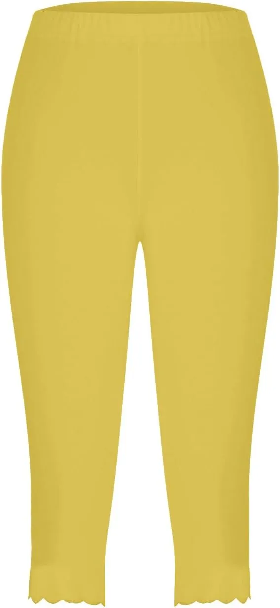 High Waisted Capri Leggings for Women Workout Running Yoga Pants Casual Summer Solid Color Beach Cropped Trousers
