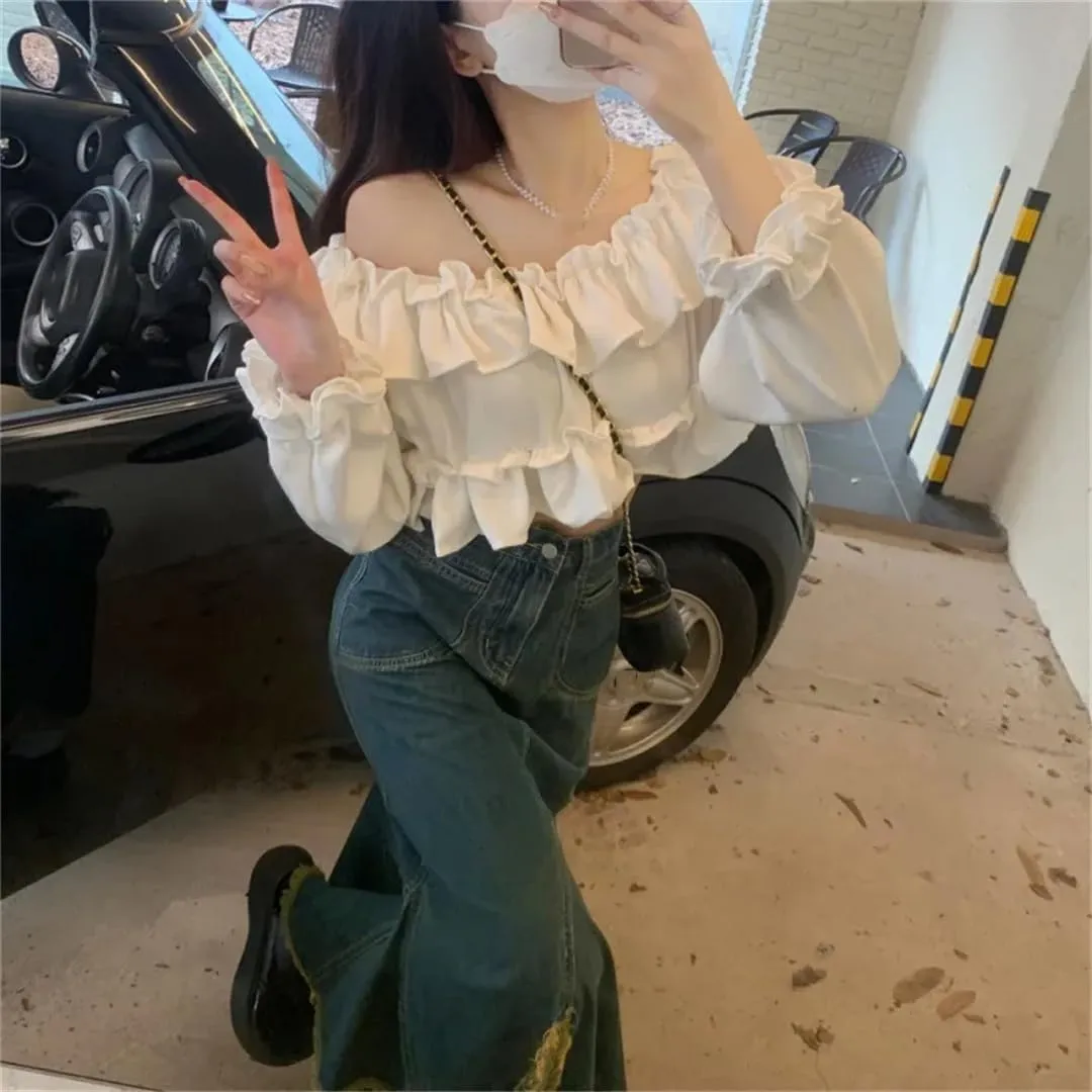 High-Waisted Slimming Denim Skirt Medium-Length Spring Summer Vintage Women's Skirt