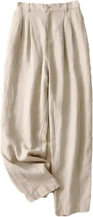 Hndudnff Women Summer Casual Cotton Harem Pants Loose Draped Office Straight Long Trousers