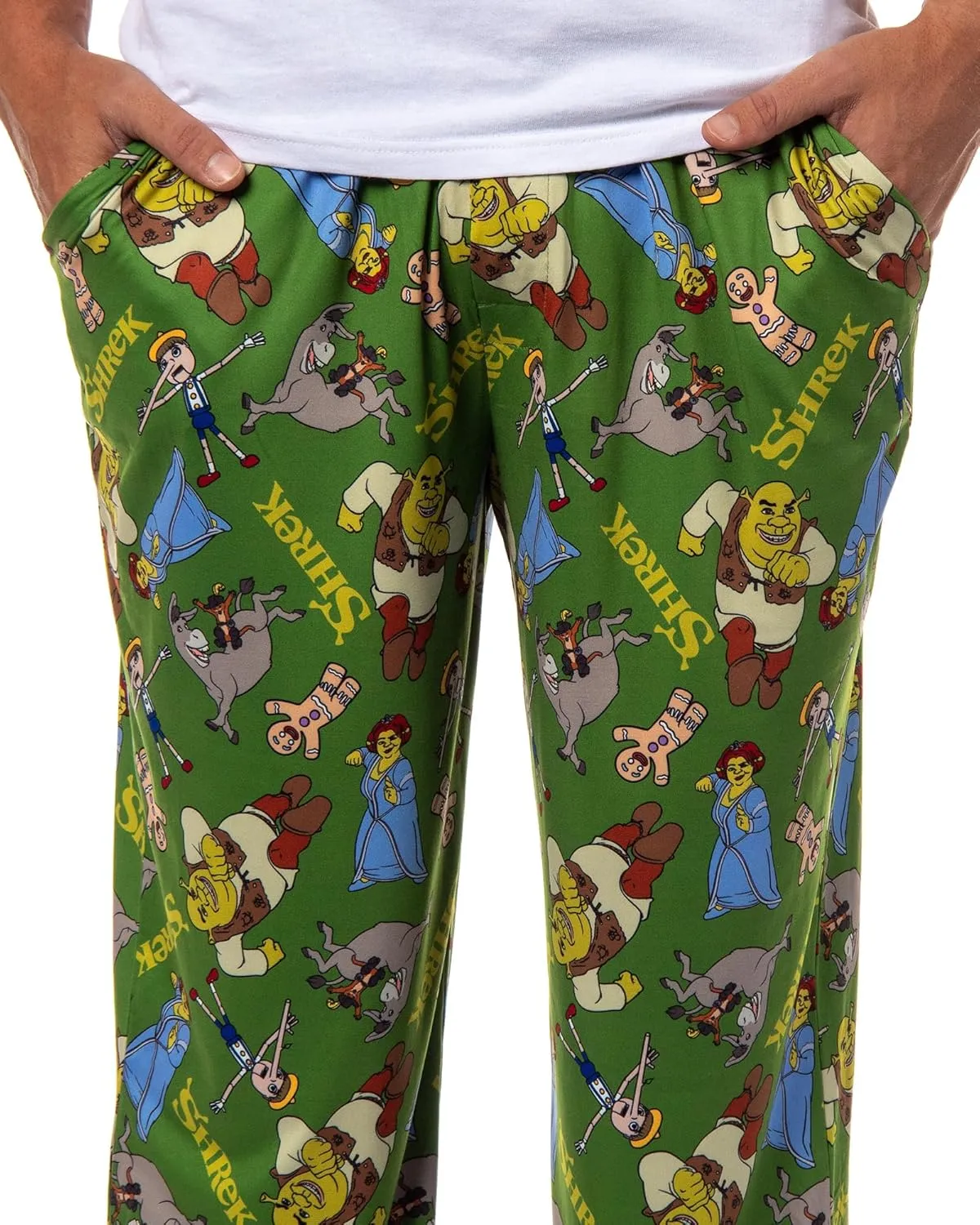 INTIMO DreamWorks Shrek Men's Fiona Donkey Tossed Characters Sleep Pajama Pants