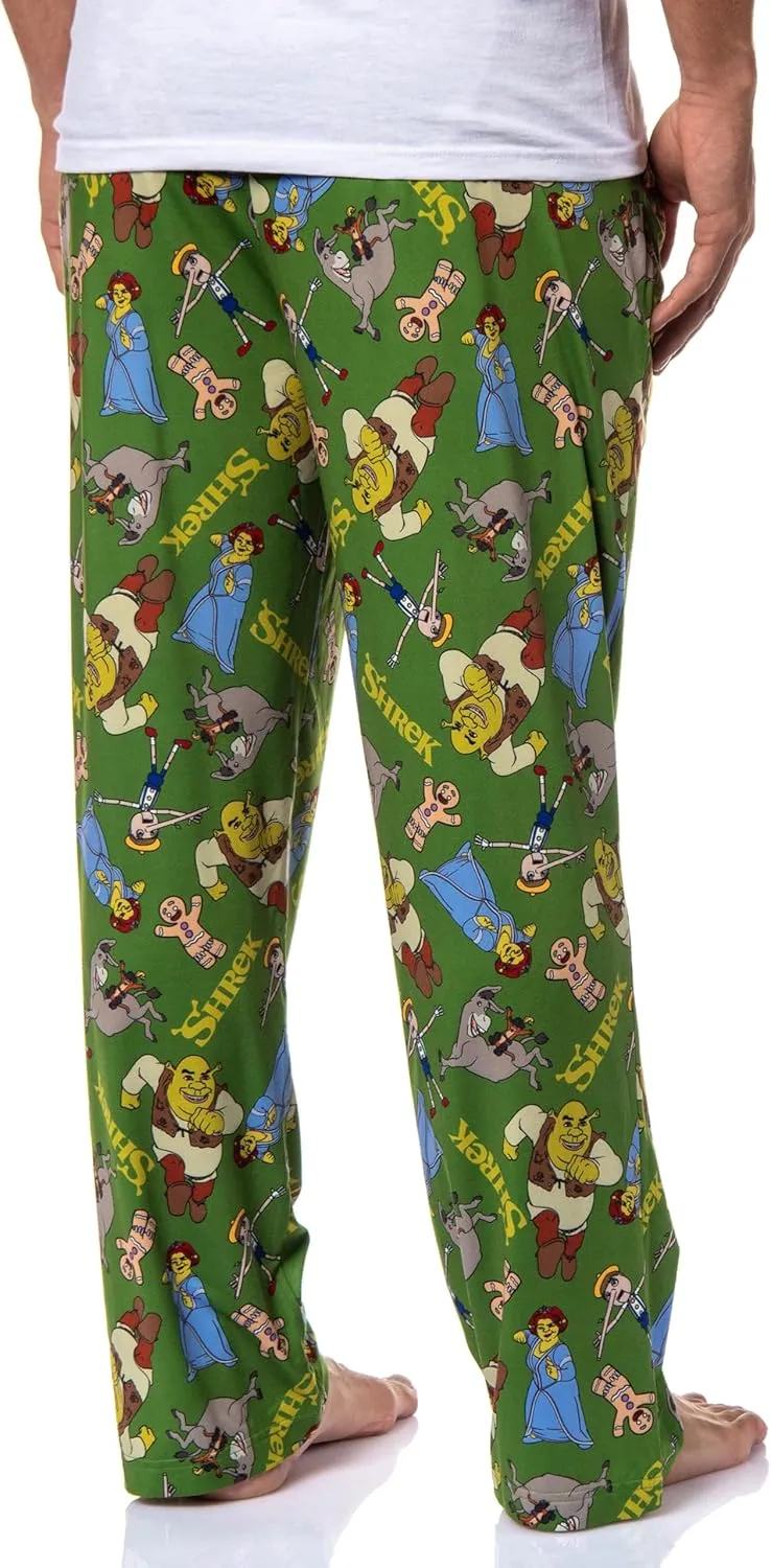 INTIMO DreamWorks Shrek Men's Fiona Donkey Tossed Characters Sleep Pajama Pants