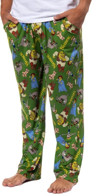 INTIMO DreamWorks Shrek Men's Fiona Donkey Tossed Characters Sleep Pajama Pants