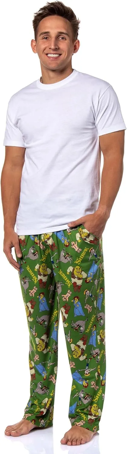 INTIMO DreamWorks Shrek Men's Fiona Donkey Tossed Characters Sleep Pajama Pants