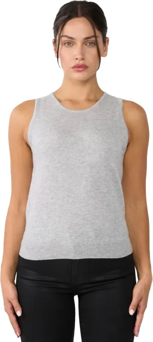 JENNIE LIU 100% Cashmere Tank Tops for Women | Sleeveless Crewneck Sweater Vest