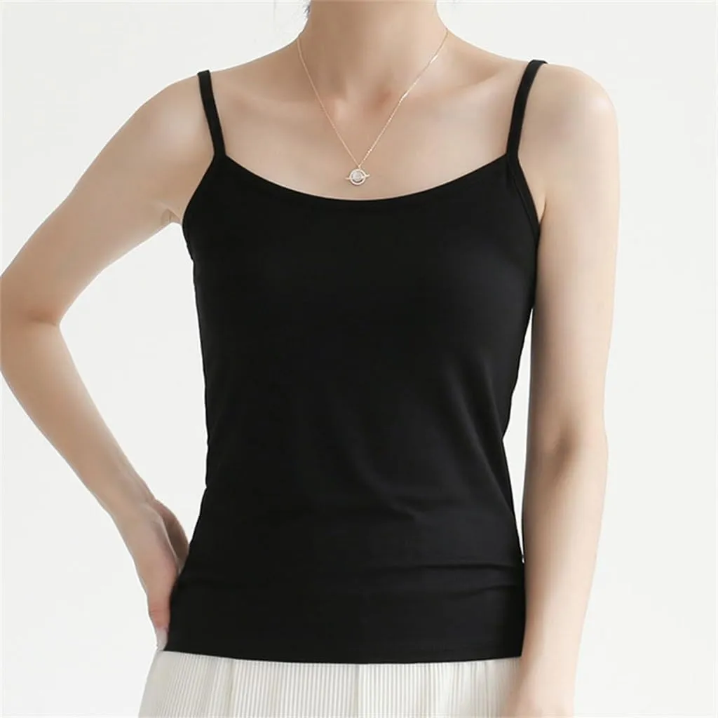 JSEIAJB Versatile Camisole Tank Top for Women's Slim Fit Elastic Bottom