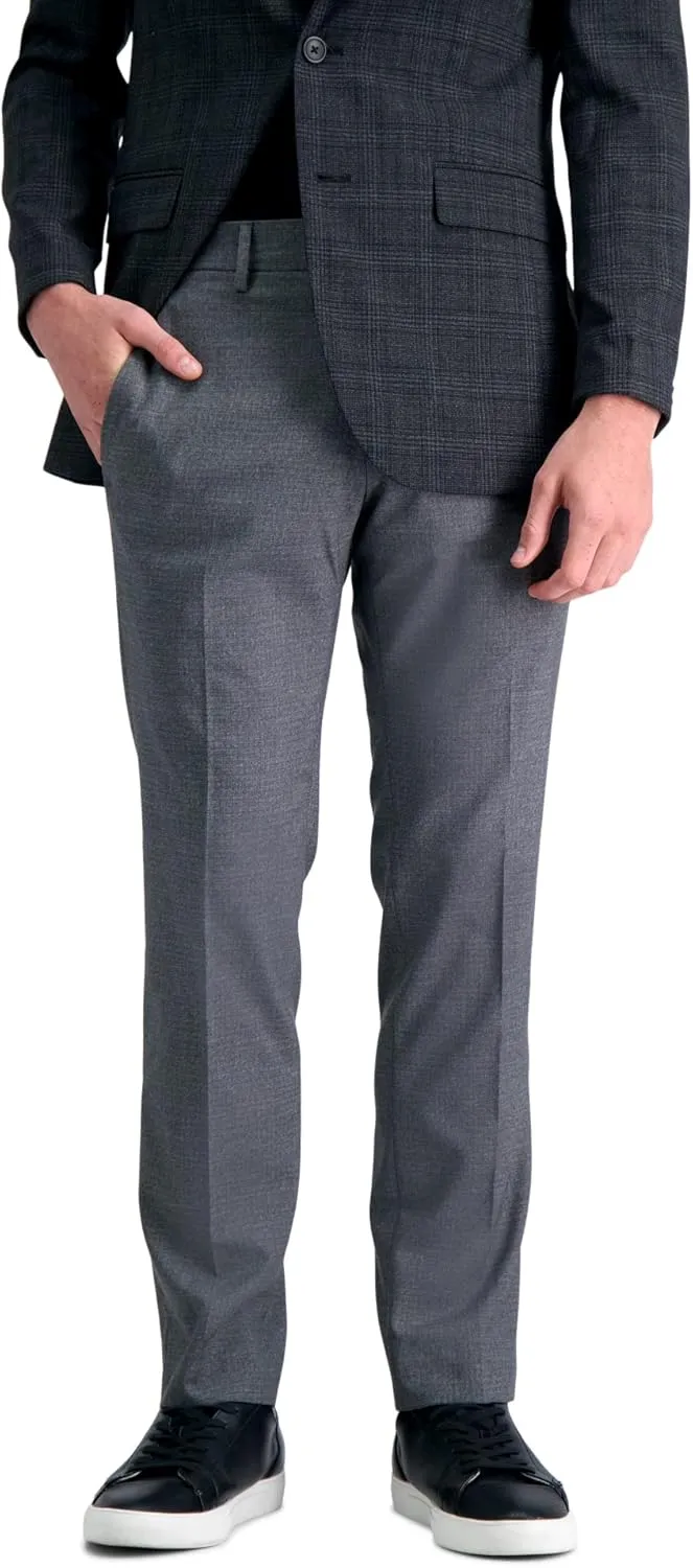 Kenneth Cole REACTION mens Slim Fit Flat Front Stretch Urban Heather Dress Pants, Medium Grey, 33W x 32L US