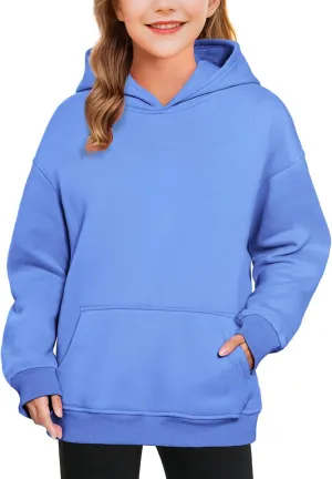 KEREDA Hoodies for Teen Girls Fashion Sweatshirt Fleece Pullover Tops Kids Clothes 7-14 Years