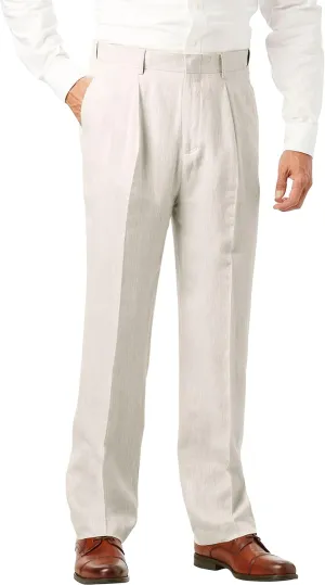 KingSize Men's Big & Tall Linen Blend Plain Front Dress Pants