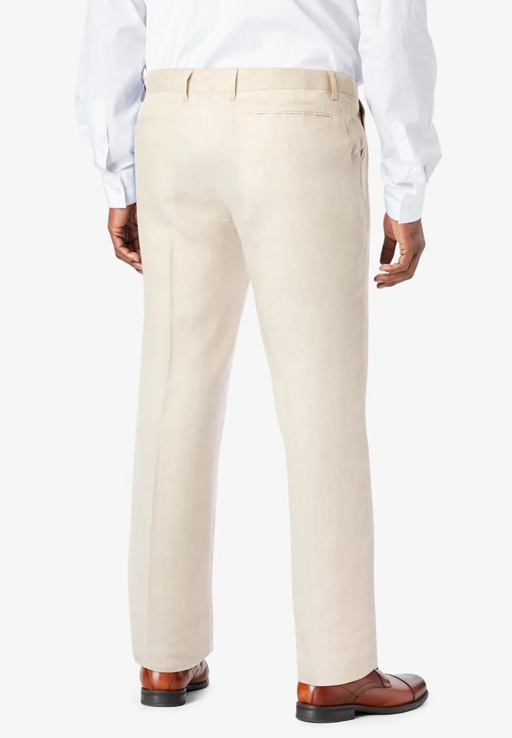 KingSize Men's Big & Tall Linen Blend Plain Front Dress Pants