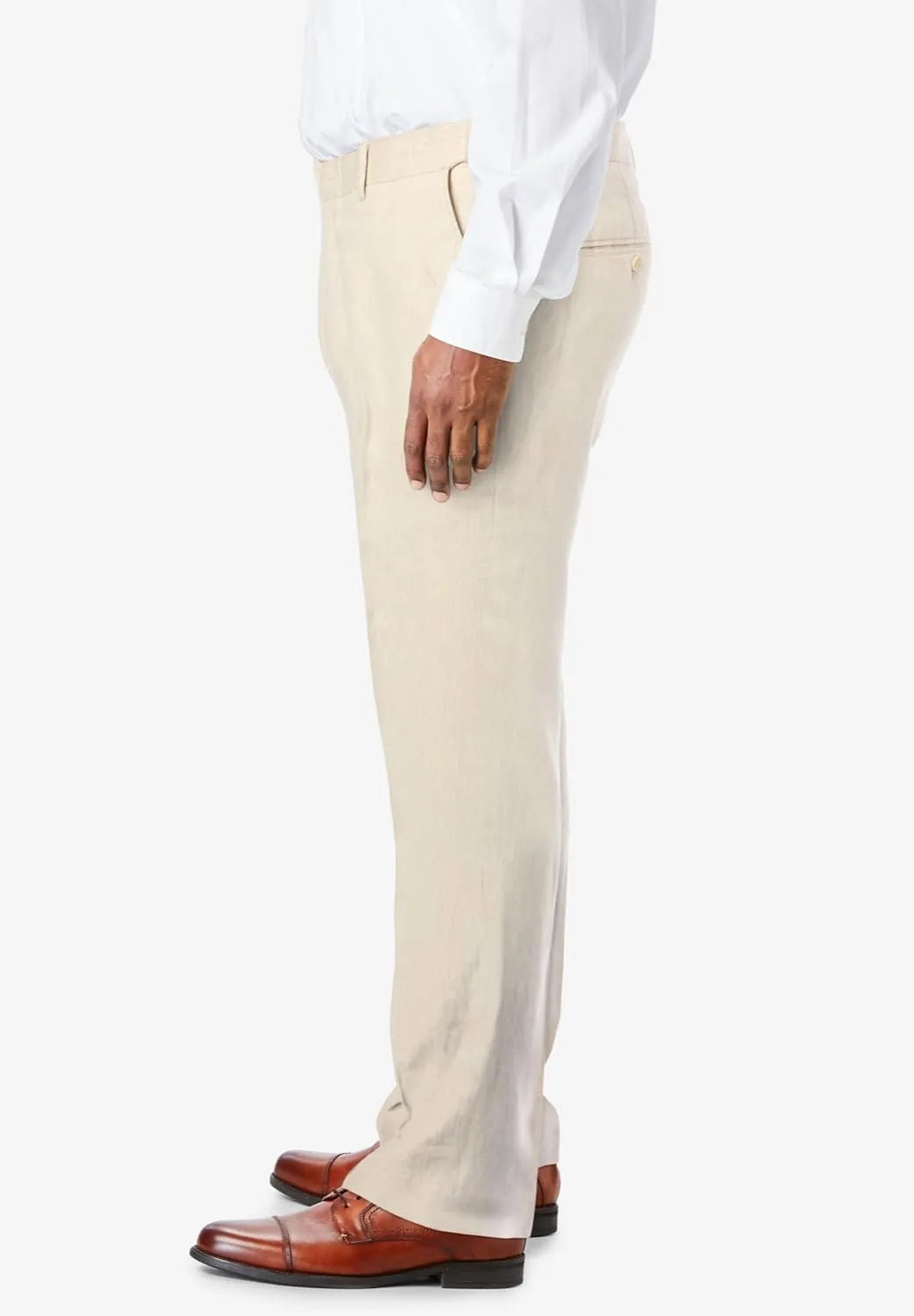 KingSize Men's Big & Tall Linen Blend Plain Front Dress Pants