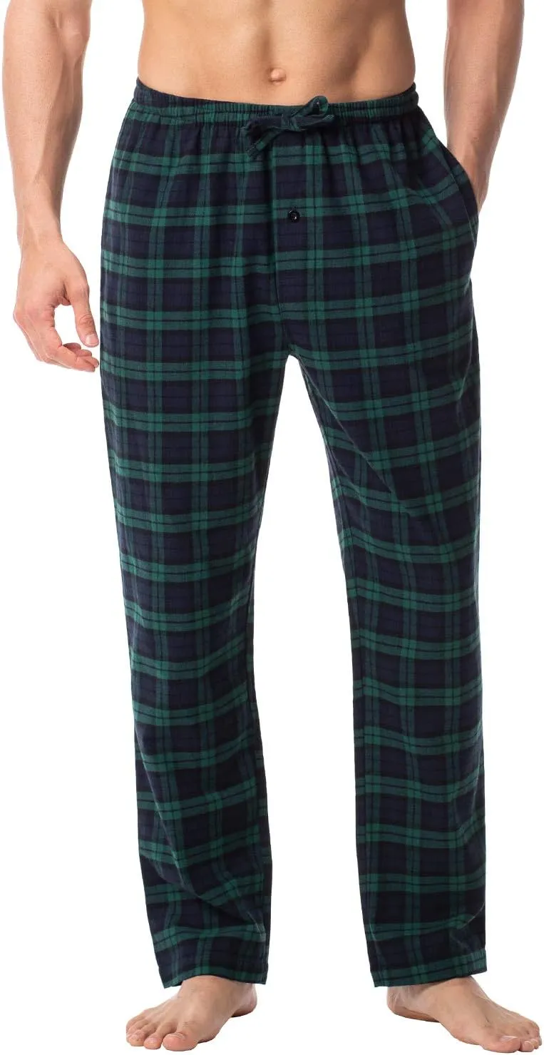 LAPASA Men's Pajama Pants Cotton Flannel Plaid Lounge Fleece Warm Sleepwear Pants PJ Bottoms Drawstring and Pockets M39/M128