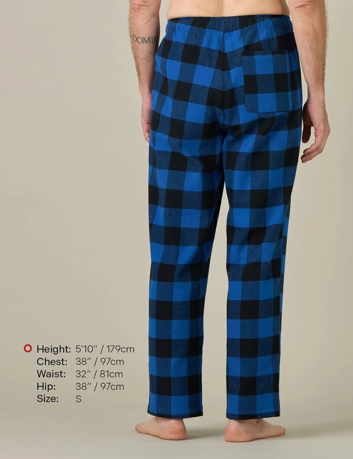 LAPASA Men's Pajama Pants Cotton Flannel Plaid Lounge Fleece Warm Sleepwear Pants PJ Bottoms Drawstring and Pockets M39/M128