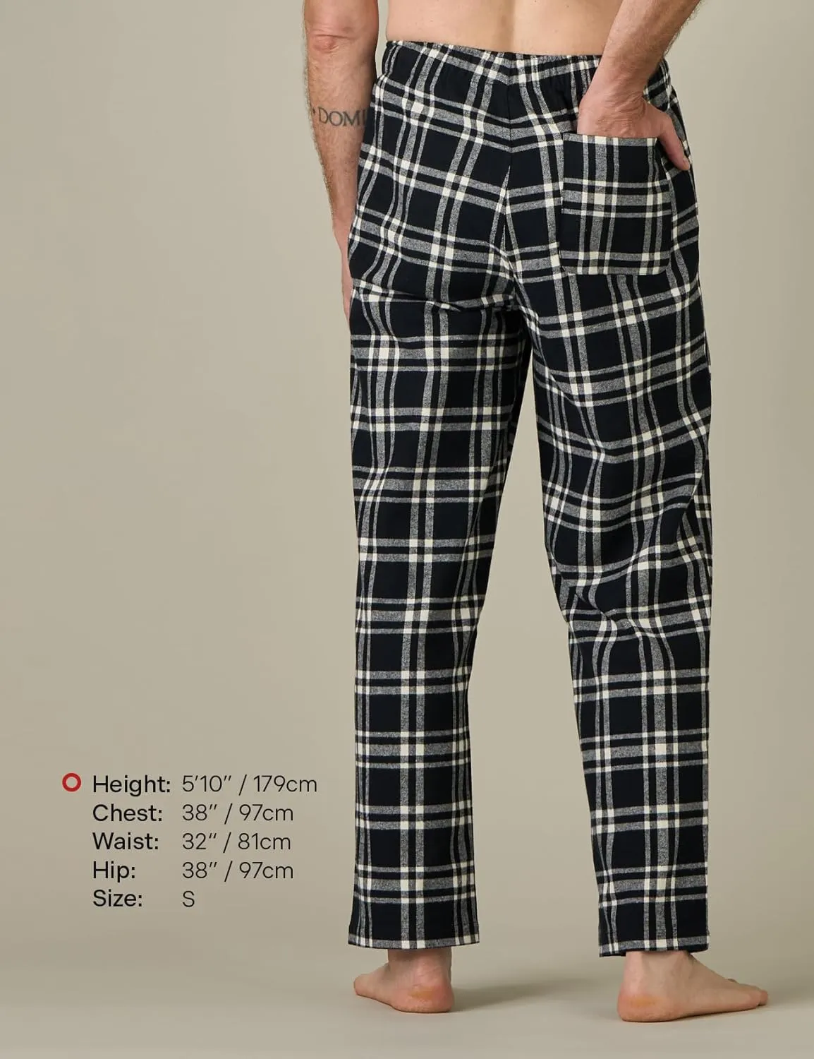 LAPASA Men's Pajama Pants Cotton Flannel Plaid Lounge Fleece Warm Sleepwear Pants PJ Bottoms Drawstring and Pockets M39/M128