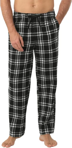 LAPASA Men's Pajama Pants Cotton Flannel Plaid Lounge Fleece Warm Sleepwear Pants PJ Bottoms Drawstring and Pockets M39/M128