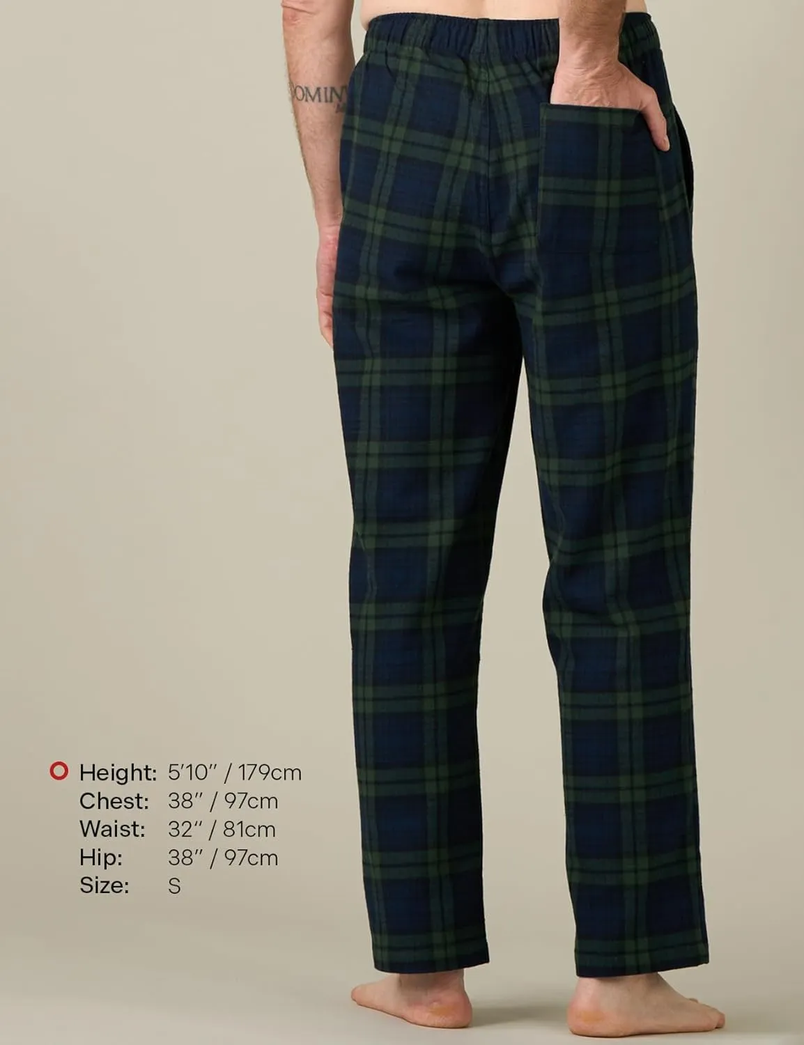 LAPASA Men's Pajama Pants Cotton Flannel Plaid Lounge Fleece Warm Sleepwear Pants PJ Bottoms Drawstring and Pockets M39/M128