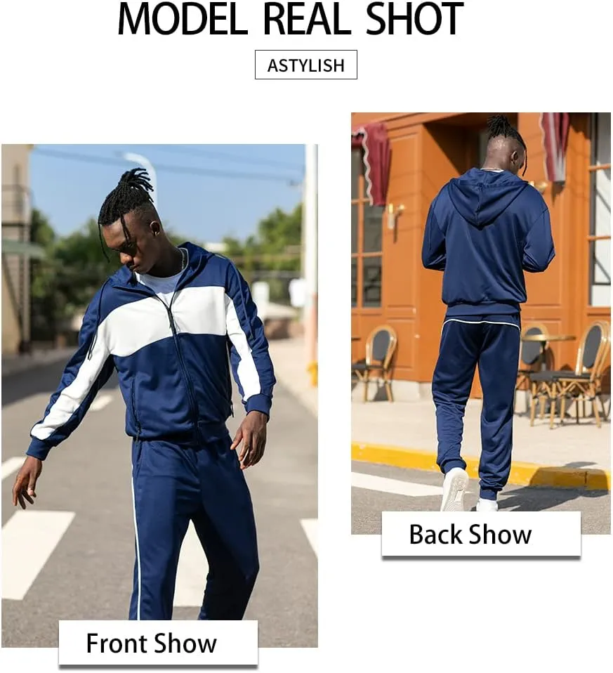 LBL Leading the Better Life Men's Casual Tracksuit Long Sleeve Sweat Suit Running Jogging Athletic Sports Set