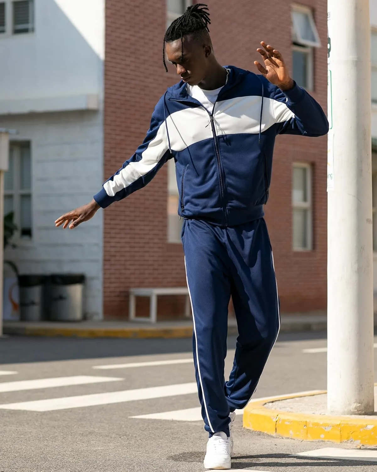 LBL Leading the Better Life Men's Casual Tracksuit Long Sleeve Sweat Suit Running Jogging Athletic Sports Set