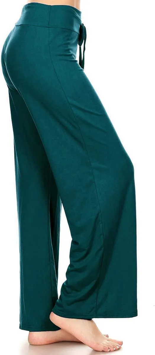 Leggings Depot Women's Drawstring Pajama Pants Wide Leg Casual Comfy Sleepwear for Lounge and Yoga