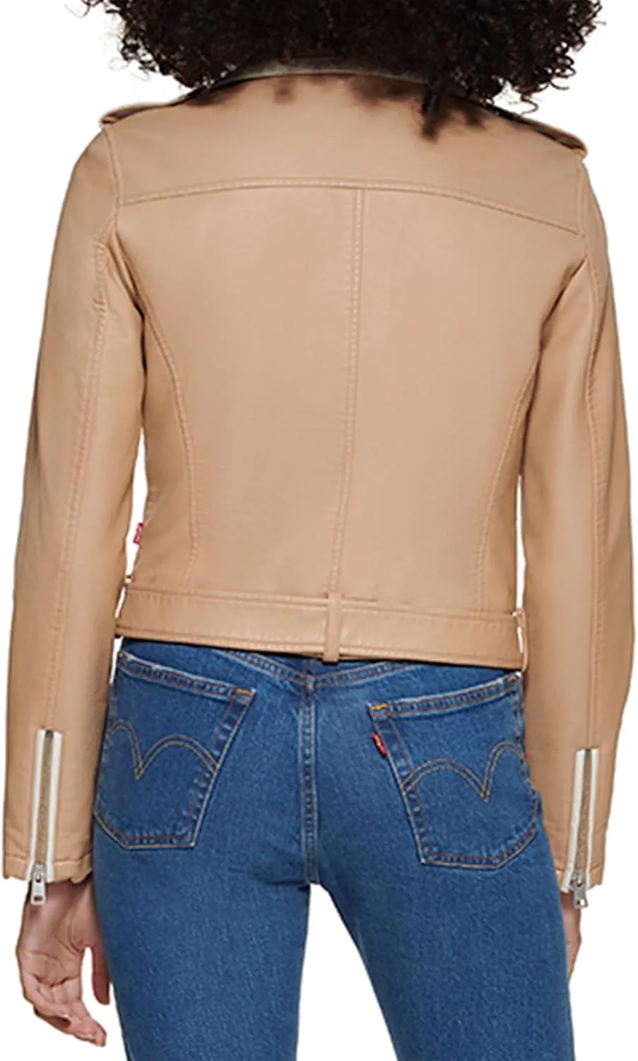 Levi's Women's Faux Leather Belted Motorcycle Jacket (Standard & Plus Sizes)