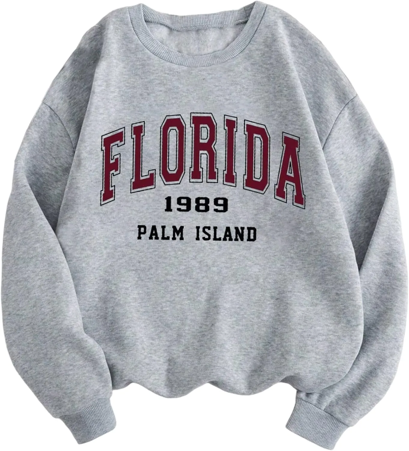 LovelyWholesale Women Graphic Crew Neck Sweatshirts Causal Long Sleeve Pullover Tops