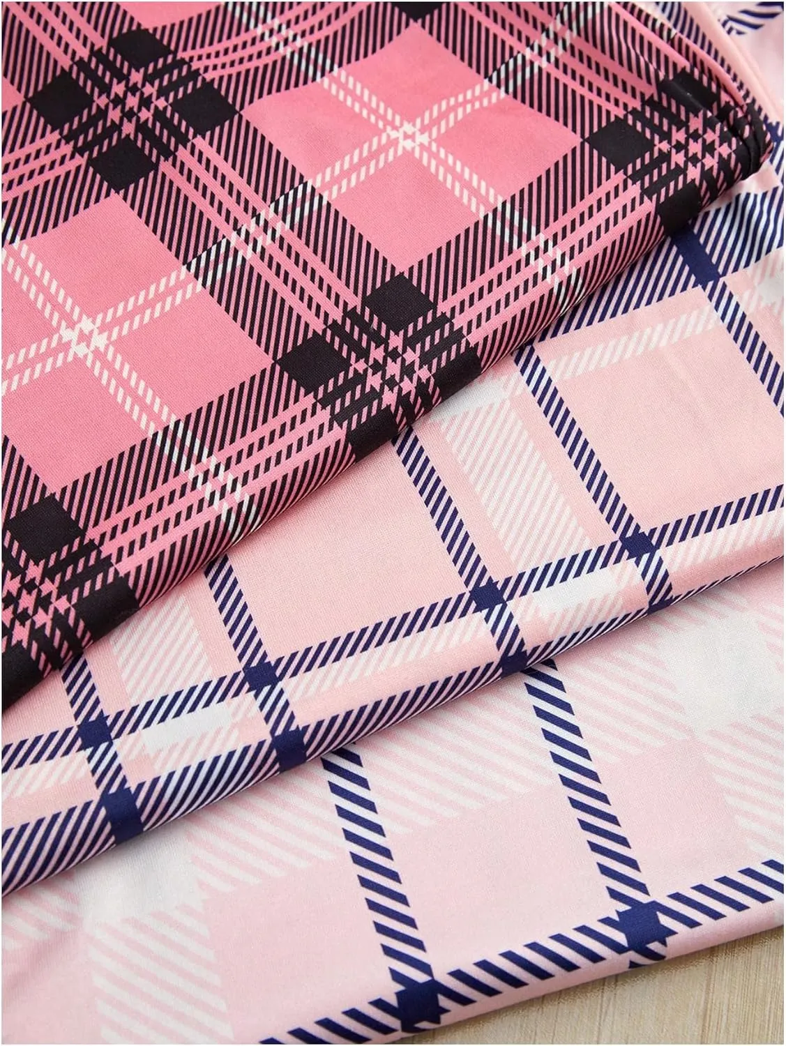 MakeMeChic Women's 3 Pack Pajama Pants Plaid Elastic Waist Sleep Pants Comfy Loungewear XS-5XL