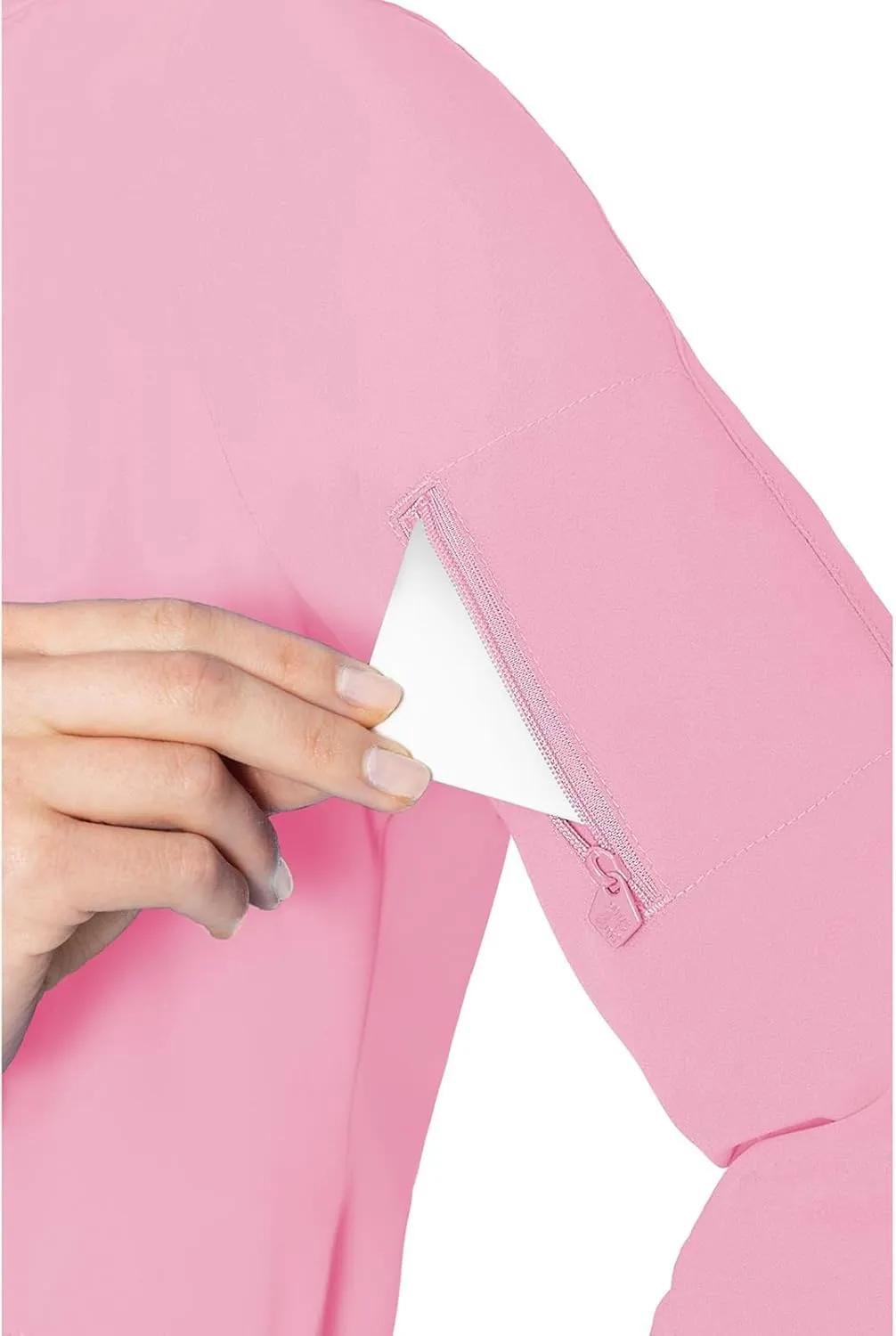 Med Couture Peaches Women Warm-Up Scrub Jacket - Lightweight, Moisture-Wicking, SPF 50, Missy Fit - MC8674