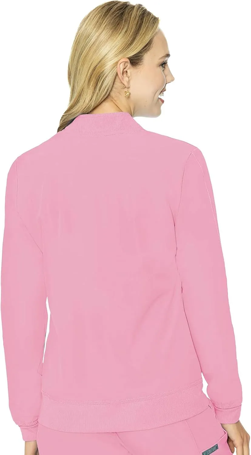 Med Couture Peaches Women Warm-Up Scrub Jacket - Lightweight, Moisture-Wicking, SPF 50, Missy Fit - MC8674