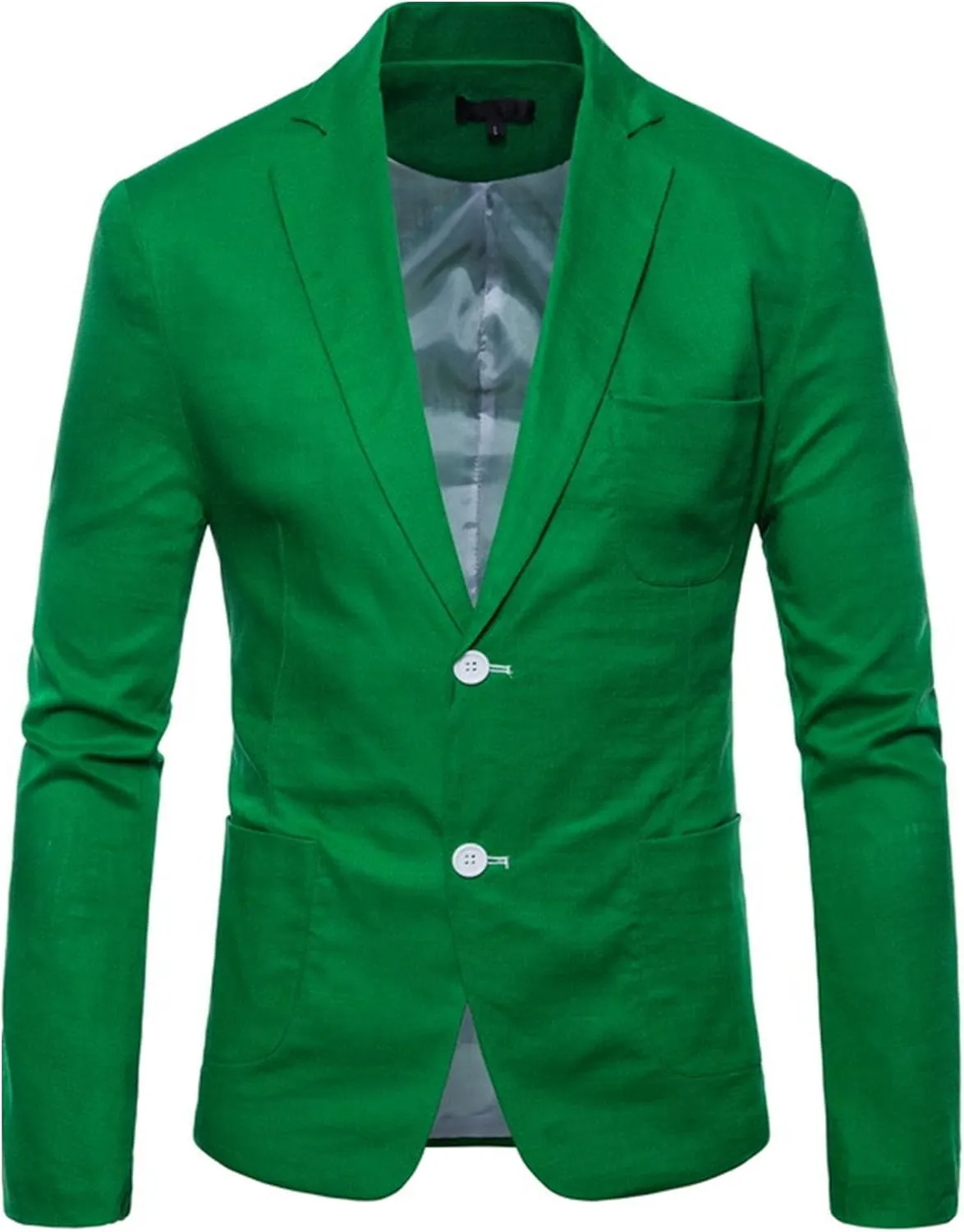 Mens Cotton-Linen Blazer Coat Two Button Lightweight Suit Jacket Casual Sport Business Daily Blazer Jacket