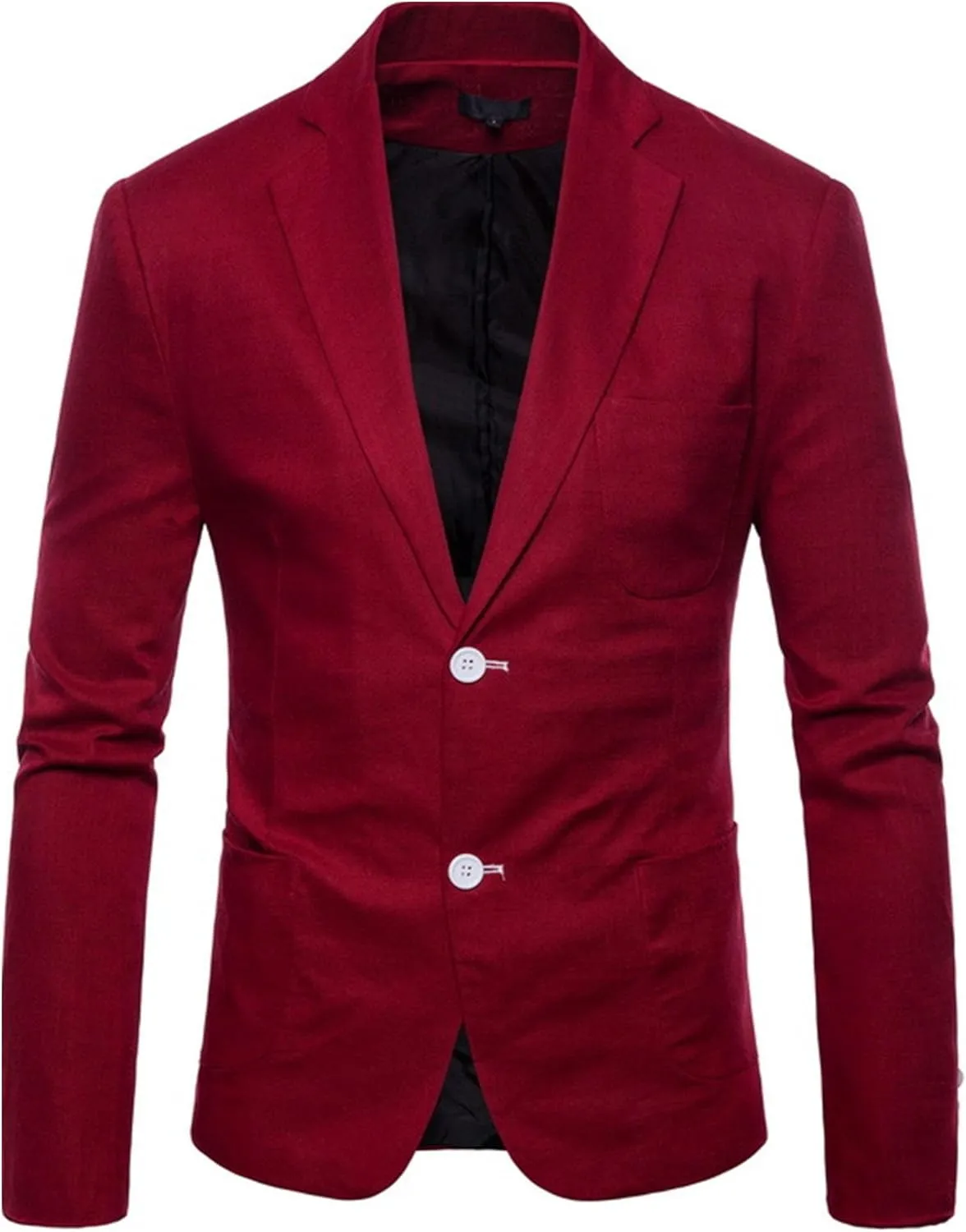 Mens Cotton-Linen Blazer Coat Two Button Lightweight Suit Jacket Casual Sport Business Daily Blazer Jacket