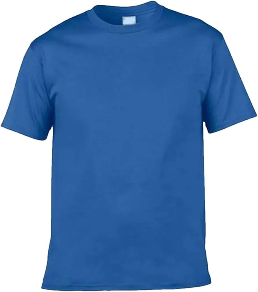 Mens Cotton T Shirt Short Sleeve Solid Color Casual Tee Classic Fit Leisure Top for Everyday Wear