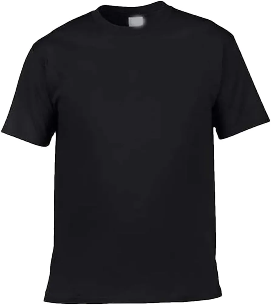 Mens Cotton T Shirt Short Sleeve Solid Color Casual Tee Classic Fit Leisure Top for Everyday Wear