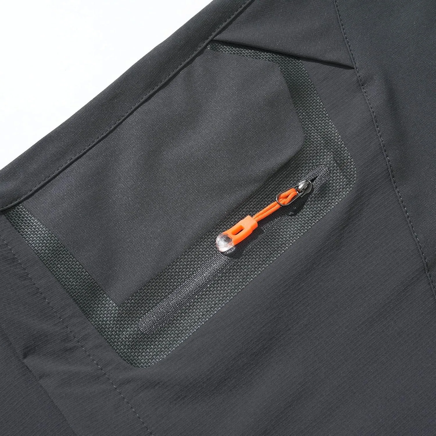 Men's Hiking Pants Outdoor Convertible Quick Dry Fishing Pants & Shorts (Khaki, Black)
